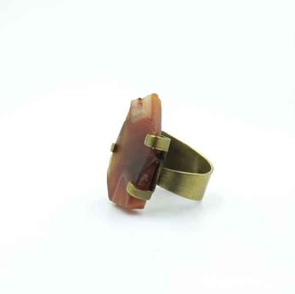 Handmade Brass Ring Agate - Picture 2 of 5